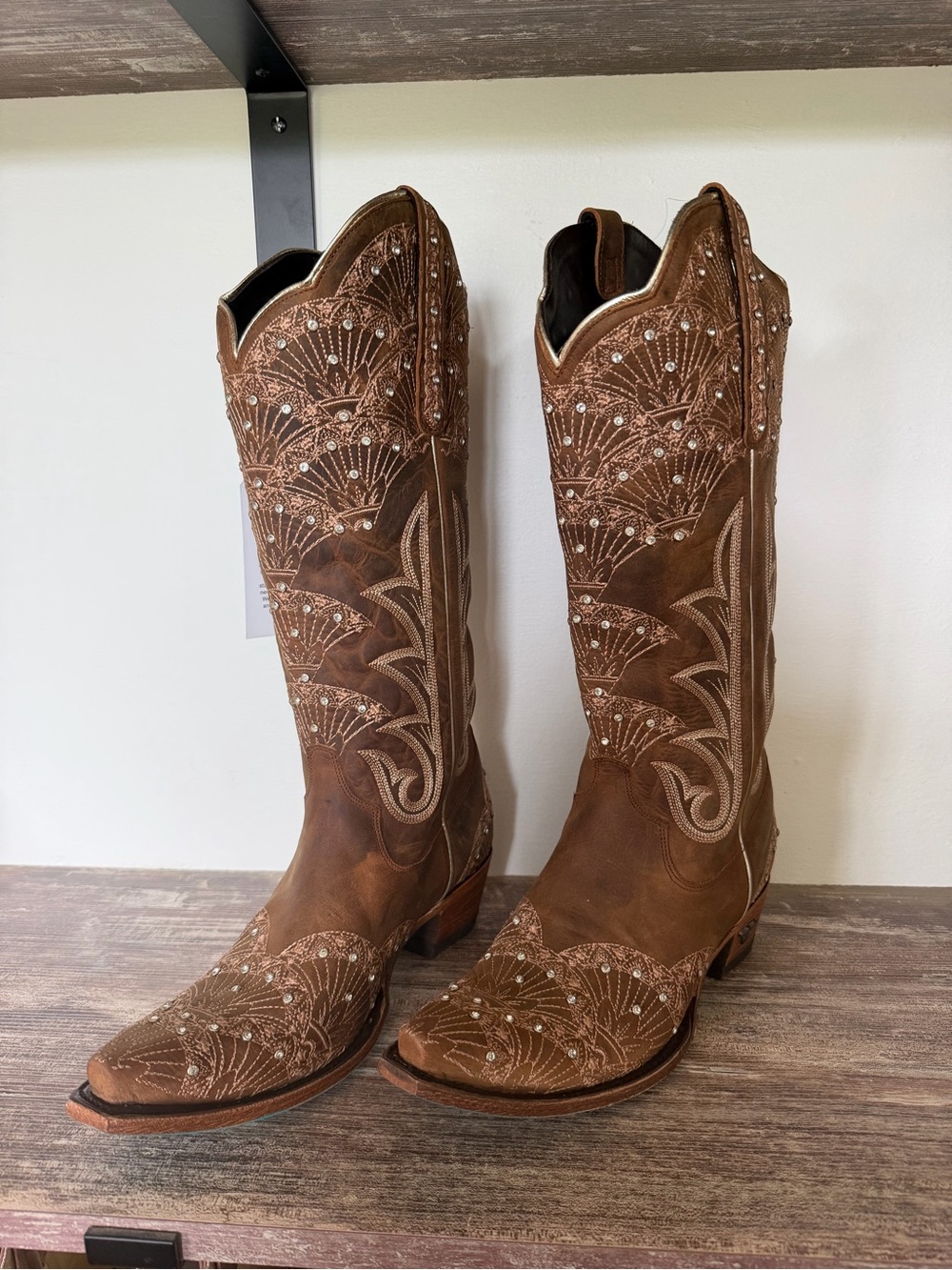 Lane Boots Calypso Burnt Caramel Diamond Studded Boots